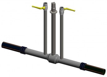 Ball Valve KPV-G, Transitional Piece Steel - PE, Underground Installation, Two Side Drainage PN10 DY VX PX PG0 I2 DN63-DN225